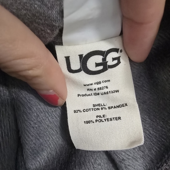 UGG Grey Cowl Neck Blanket Sweater Poncho Cape Kangaroo Pocket Loose soft lounge - Picture 11 of 13